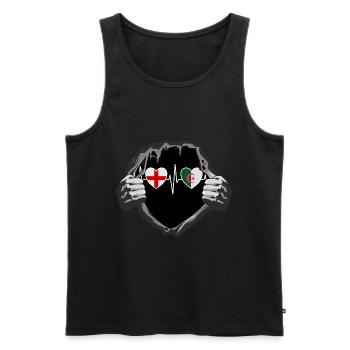 England und Algerien Algerisch Algeria Fahne - Männer Premium Bio Tank Top - Schwarz - Vorne - AI Model Male 178 light (178cm)