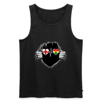 England und Ghana Ghanaisch Fahne Flaggen - Männer Premium Bio Tank Top - Schwarz - Vorne - AI Model Male 178 light (178cm)