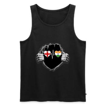 England und Indien Indisch India Fahne Flaggen - Männer Premium Bio Tank Top - Schwarz - Vorne - Michal (187cm)
