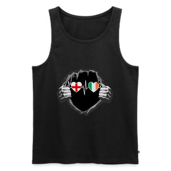 England und Irland Irische Ire Fahne Flaggen - Männer Premium Bio Tank Top - Schwarz - Vorne - Michal (187cm)