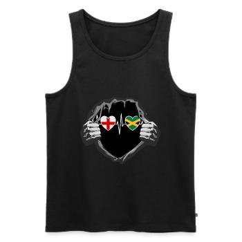 England und Jamaika Jamaikanische Fahne Flaggen - Männer Premium Bio Tank Top - Schwarz - Vorne - Michal (187cm)