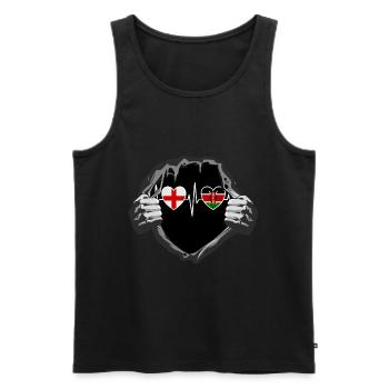 England und Kenia Kenianische Fahne Flaggen - Männer Premium Bio Tank Top - Schwarz - Vorne - Michal (187cm)