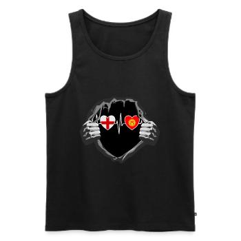 England und Kirgisistan Kirgisische Fahne Flaggen - Männer Premium Bio Tank Top - Schwarz - Vorne - Michal (187cm)