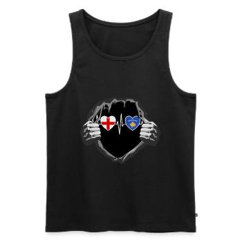England und Kosovo Kosovaren Kosovarische Flaggen - Männer Premium Bio Tank Top - Schwarz - Vorne - AI Model Male 178 light (178cm)