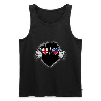 England und Liechtenstein Liechtensteinische Fahne - Männer Premium Bio Tank Top - Schwarz - Vorne - Michal (187cm)