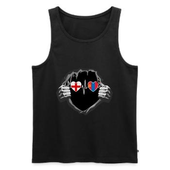 England und Mongolei Mongolische Fahne Flaggen - Männer Premium Bio Tank Top - Schwarz - Vorne - AI Model Male 178 light (178cm)