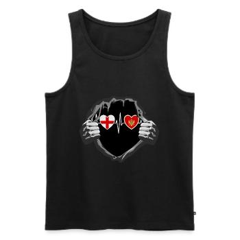 England und Montenegro Montenegrinische Fahne - Männer Premium Bio Tank Top - Schwarz - Vorne - AI Model Male 178 light (178cm)