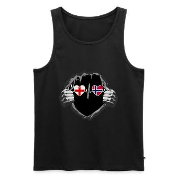England und Norwegen Norwegische Fahne Flaggen - Männer Premium Bio Tank Top - Schwarz - Vorne - Michal (187cm)