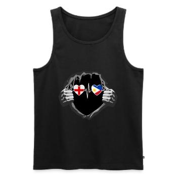 England und Philippinen Philippinische Flaggen - Männer Premium Bio Tank Top - Schwarz - Vorne - Michal (187cm)