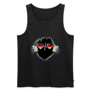 Deutschland und Rheinland-Pfalz Fahne Flaggen - Männer Premium Bio Tank Top - Schwarz - Vorne - Michal (187cm)