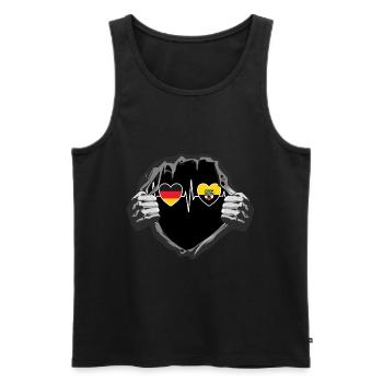 Deutschland und Sachsen-Anhalt Fahne Flaggen - Männer Premium Bio Tank Top - Schwarz - Vorne - Michal (187cm)