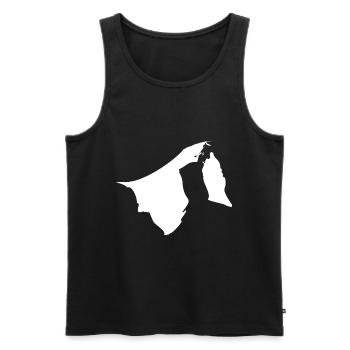 Drapeau de carte de Brunei - Débardeur bio Premium Homme - noir - Devant - AI Model Male 178 light (178cm)