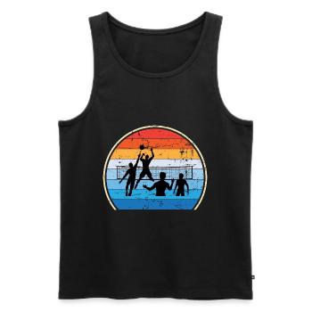 Retro Volleyballspieler Volleyballtrainer - Männer Premium Bio Tank Top - Schwarz - Vorne - Michal (187cm)
