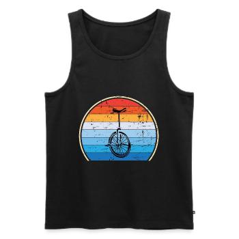 Einrad Retro Einradfahren Zirkus - Männer Premium Bio Tank Top - Schwarz - Vorne - Michal (187cm)