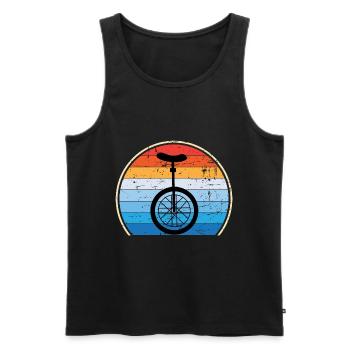Einrad Retro Einradfahren Zirkus - Männer Premium Bio Tank Top - Schwarz - Vorne - Michal (187cm)