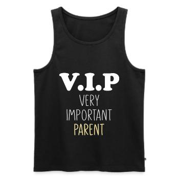 VIP - Very Important Parent- Parent Dad Mom - Men's Premium Organic Tank Top - black - Front - Michal (187cm)
