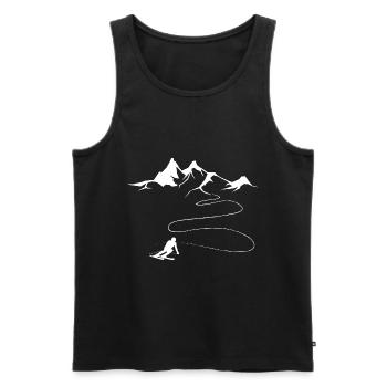 Berg - Skifahren - (36) - Männer Premium Bio Tank Top - Schwarz - Vorne - Michal (187cm)