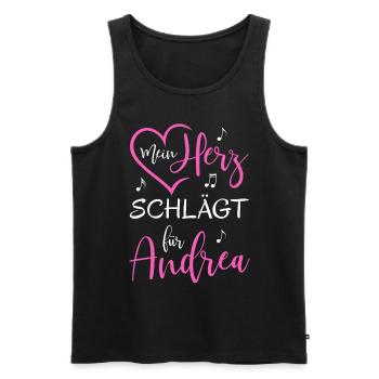 Mein Herz schlägt für Andrea - Männer Premium Bio Tank Top - Schwarz - Vorne - Michal (187cm)