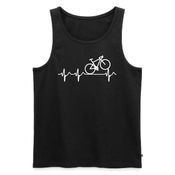 Herzschlag EKG Gravel Bike Rennrad Fahrrad - Männer Premium Bio Tank Top - Schwarz - Vorne - Michal (187cm)