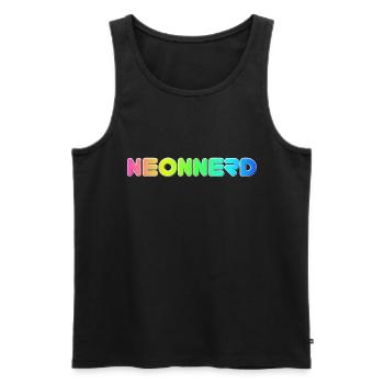 Logo Weißer Rand 2024 10K - Männer Premium Bio Tank Top - Schwarz - Vorne - Michal (187cm)