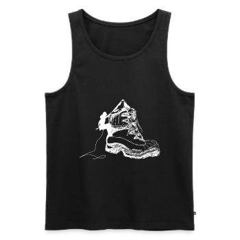 Schuh - Klettern - (2) - Männer Premium Bio Tank Top - Schwarz - Vorne - Michal (187cm)