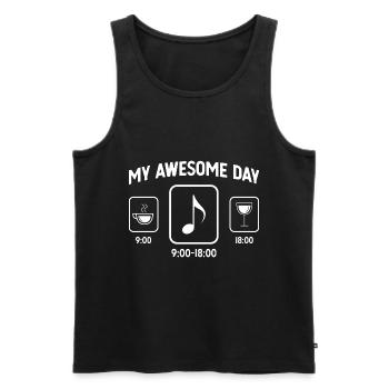 Mein toller Tag - Wein - Musik - - Männer Premium Bio Tank Top - Schwarz - Vorne - AI Model Male 178 light (178cm)