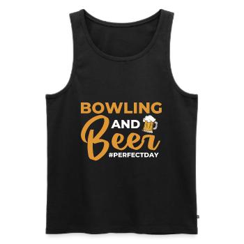 Bowling and Beer perfectday Bowling - Männer Premium Bio Tank Top - Schwarz - Vorne - AI Model Male 178 light (178cm)