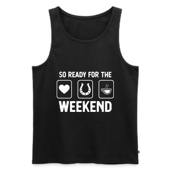 So ready for the weekend - coffee - horseshoes - - Men's Premium Organic Tank Top - black - Front - Michal (187cm)