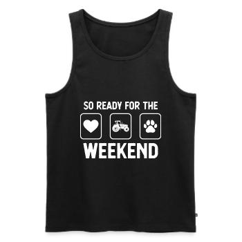 So bereit für das Wochenende - Hundepfote - Trakto - Männer Premium Bio Tank Top - Schwarz - Vorne - Michal (187cm)