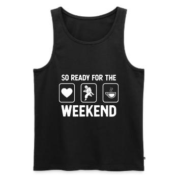 Si prêt pour le week-end - Café - Feuerwehra - Débardeur bio Premium Homme - noir - Devant - Michal (187cm)