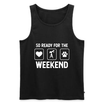 So Ready for the Weekend - Dog's Paw - Astron - Men's Premium Organic Tank Top - black - Front - AI Model Male 178 light (178cm)