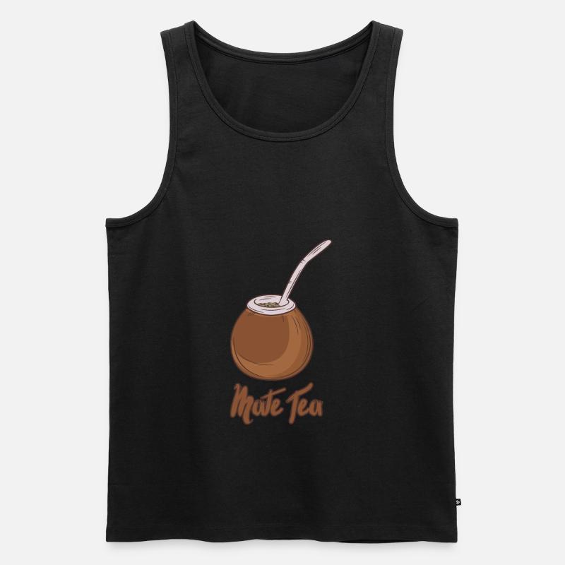 Brown Mate Tea - Männer Premium Bio Tank Top - Schwarz