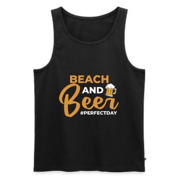 Beach and Beer perfectday Strand Meer - Männer Premium Bio Tank Top - Schwarz - Vorne - Michal (187cm)