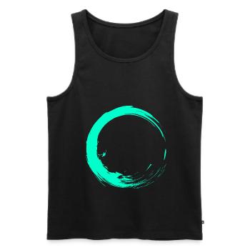 Kreis Bürste Design Türkis - Männer Premium Bio Tank Top - Schwarz - Vorne - AI Model Male 178 light (178cm)