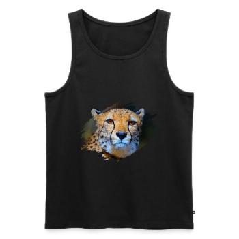 cheetah - Men's Premium Organic Tank Top - black - Front - AI Model Male 178 light (178cm)