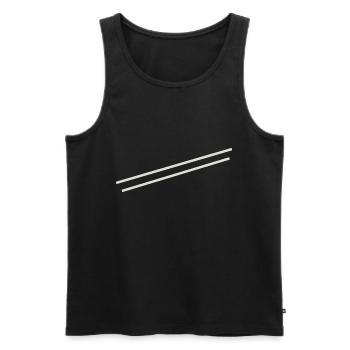 Minimal stripes - Men's Premium Organic Tank Top - black - Front - Michal (187cm)