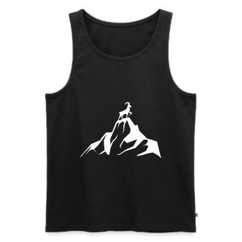 Ziege - Berg - (9) - Männer Premium Bio Tank Top - Schwarz - Vorne - Michal (187cm)