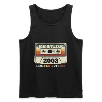 Das Beste aus dem Jahr 2003 Jubiläum 2003 - Männer Premium Bio Tank Top - Schwarz - Vorne - AI Model Male 178 light (178cm)