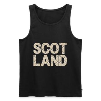 Schottland Tartan Schriftzug Dudelsack Highlands - Männer Premium Bio Tank Top - Schwarz - Vorne - AI Model Male 178 light (178cm)