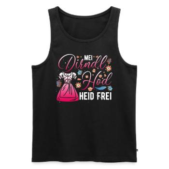 Damen Trachtenoutfit Mei Dirndl hod frei Volksfest - Männer Premium Bio Tank Top - Schwarz - Vorne - AI Model Male 178 light (178cm)