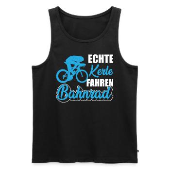 Echte Kerle Fahren Bahnrad - Männer Premium Bio Tank Top - Schwarz - Vorne - Michal (187cm)