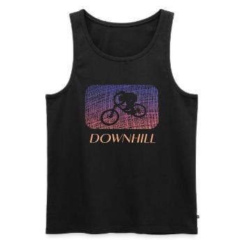Downhill biken MTB - Männer Premium Bio Tank Top - Schwarz - Vorne - AI Model Male 178 light (178cm)