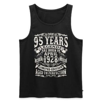 April 1928 - 95 years old - 95th birthday - Men's Premium Organic Tank Top - black - Front - Michal (187cm)
