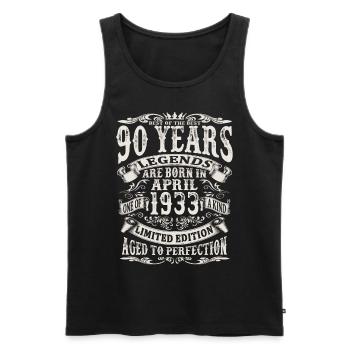 April 1933 - 90 Jahre alt - 90. Geburtstag - Männer Premium Bio Tank Top - Schwarz - Vorne - Michal (187cm)