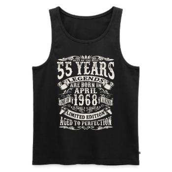 April 1968 - 55 Jahre alt - 55. Geburtstag - Männer Premium Bio Tank Top - Schwarz - Vorne - Michal (187cm)