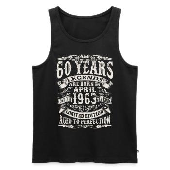 April 1963 - 60 years old - 60th birthday - Men's Premium Organic Tank Top - black - Front - Michal (187cm)