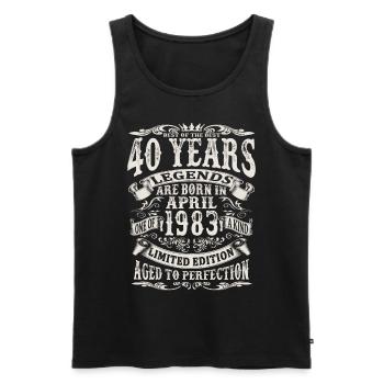 April 1983 - 40 years old - 40th birthday - Men's Premium Organic Tank Top - black - Front - Michal (187cm)