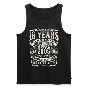 April 2005 - 18 years old - 18th birthday - Men's Premium Organic Tank Top - black - Front - Michal (187cm)