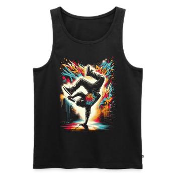 Breakdance Graffiti - Men's Premium Organic Tank Top - black - Front - Michal (187cm)