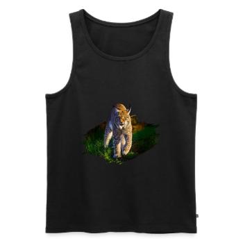 lynx - Men's Premium Organic Tank Top - black - Front - AI Model Male 178 light (178cm)